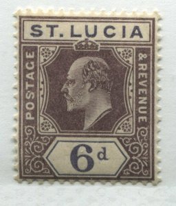 St. Lucia 1904 KEVII 6d on chalky paper mint o.g. hinged