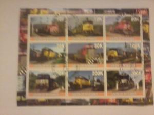 MYANMAR SHEET USED TRAINS LOCOMOTIVES