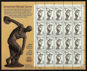 PCBstamps   US #3087 Sheet $6.40(20x32c)Centennial Olympics, MNH, (2)