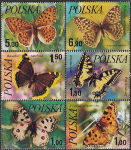 Poland 1977 Sc 2227-32 Various Butterflies Stamp MNH