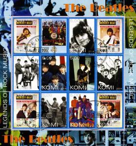 Komi 2004 THE BEATLES Sheet (12) Perforated Fine Used VF