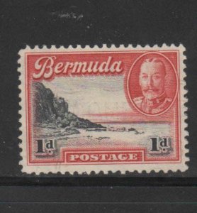 BERMUDA #106  1936  1p KING GEORGE V & SOUTH SHORE    F-VF  USED  f