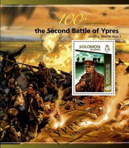 Solomon Islands 2015 - World War I, 2nd Battle of Ypres, 100 Years - S/S - MNH