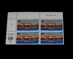 U.N. 1990, GENEVA #183, DEFINITIVE ISSUE. INSC. BLK/4, NICE!! LQQK!!