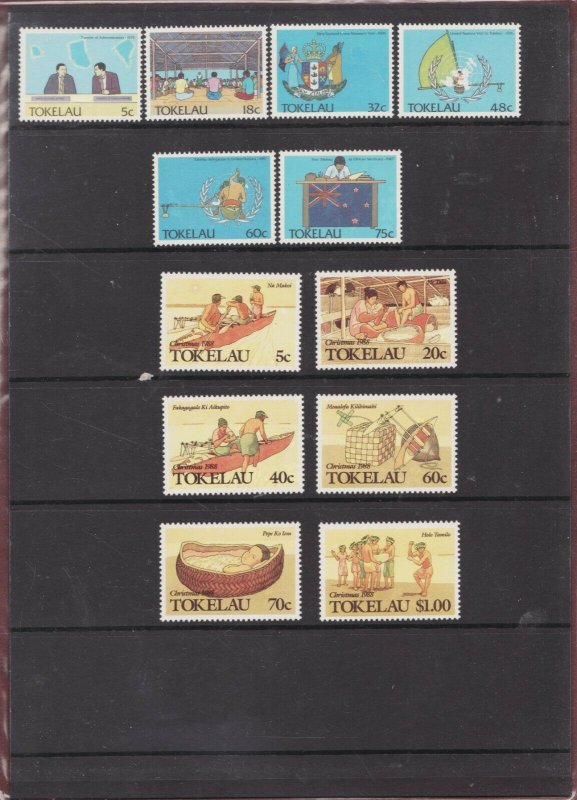 Tokelau Collection in book - 17 MNH sets #65 // #177a  - Superfleas - cv $80 USD