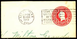 US cancel - Slogan - Los Angeles CA Take Your Vacation... - 1919