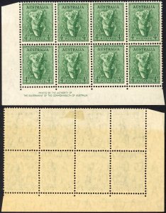 Australia SG188 4d Imprint Block M/M