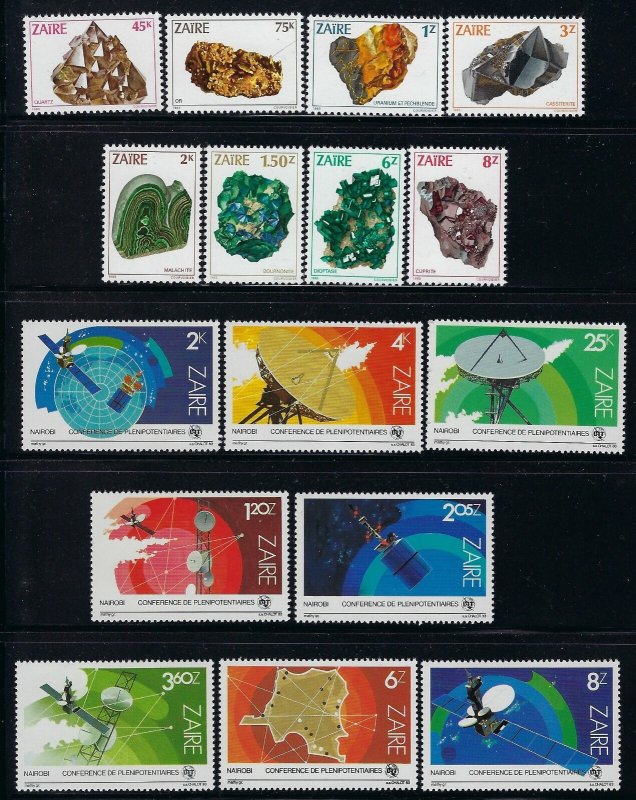 Zaire 6 Different Stamp Sets Mint Never Hinged