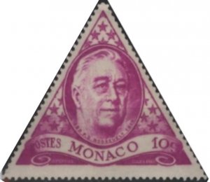 Monaco 198 (mnh) 10c FDR memorial, red vio (1946)