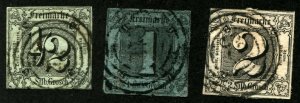 THURN AND TAXIS #3 #4 #6 German States Stamps Postage USED