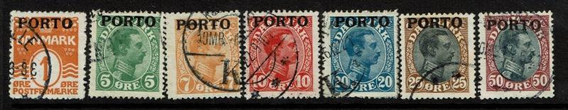 Denmark SC# J1-J7, Used, Hinge Remnant, J1 some minor creasing - S3876 