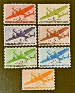 US SCOTT C25-C31 MNH Air Mail Transport Set 1941-1944