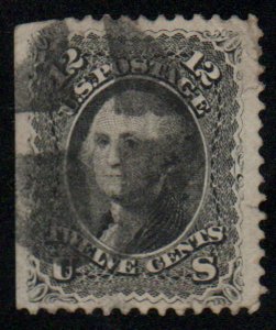 USA #69 VF/XF, cross roads cancel, natural straight edge, large margins! SELE...