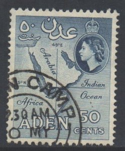 Aden Scott 53 - SG58, 1953 Elizabeth II 50c used