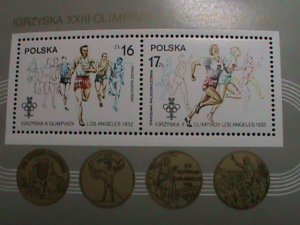 POLAND 1984 23RD OLYMPIC GAMES LOS ANGELES'84 USA MNH S/S SHEET VERY FINE