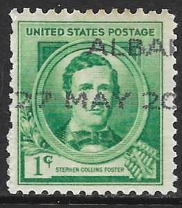 USA 879: 1c Stephen Foster, used, VF