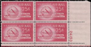Scott C44 25c US Air Mail Universal Postal Union PB/4 1949 Mint NH