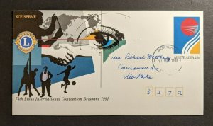 1993 Mortlake Victoria Australia Optician Advertising Cover Lions Cachet