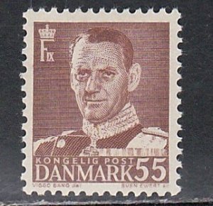 Denmark # 325, King Frederik IX, Mint hinged, 1/3 Cat.