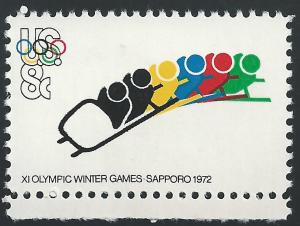 US #1461 6c Olympic Games Issue - Bobsledding & Olympic Rings