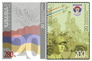 Armenia MNH** 2012 Mi 770-771 Sc 894-895 20th Anniversary of Armenian Army Flag