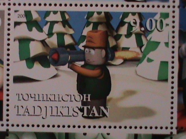 TAJIKISTAN-2001 CARTOON STAMP SHEET-MERRY CHRISTMAS MNH VF HARD TO FIND LAST ONE