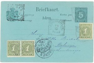 a1513 - DUTCH INDIES - POSTAL HISTORY - STATIONERY CARD to MONTENEGRO 1895-