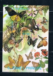 St Thomas and Prince Islands 903 Souvenir Sheet Used Butterflies (S0148)