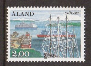 Aland islands  #23  MNH  1984  Shipowners anniversary Bark Pommern car ferries