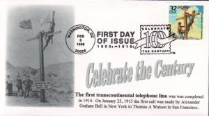 #3183e Transcontinental Phone Line RRAGS FDC