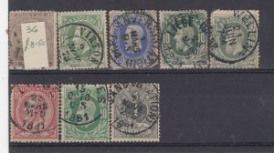 Belgium Early Collection Of 7 Incl SG36 Fine Used JK6696