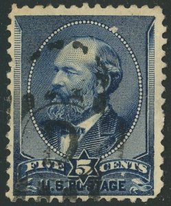 USA #216 James A. Garfield 5c Postage Stamp 1888 A56 Used