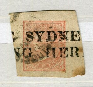 AUSTRALIA NSW 1890s classic Imperf QV finely cancelled PIEECE