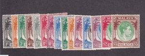 Malacca Scott # 3 - 17 set VF OG mint lightly hinged cv $ 115 ! see pic !