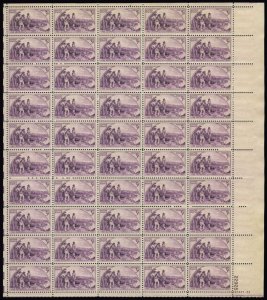 US Stamp - 1942 Kentucky Statehood - 50 Stamp Sheet - Scott #904
