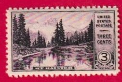 US SCOTT#742 1934 3c NATIONAL PARKS - Mt. RAINIER - MNH