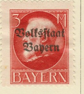A6P12#84 German States Bavaria 1919 optd 3m mh*