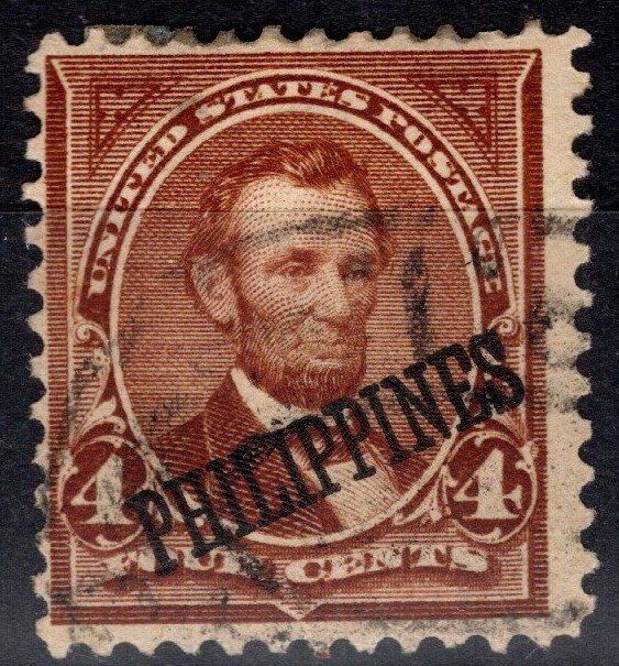 1901 US Philippines Scott #- 220 4 Cent Abraham Lincoln US Scott #- 280 Used