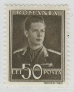 Romania King Michael 1940-42 Wmk Crowns and Monograms 50L MH* A18P26F752-