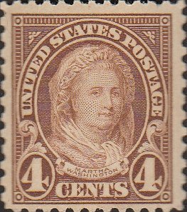 # 636 Mint Hinged Yellow Brown Martha Washington