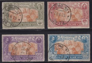 ITALY 1923 Sc 143-146 FULL SET USED F,VF & SCARCE SCV$700.00