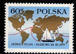 Poland Scott 1658 MNH** map sailboat stamp