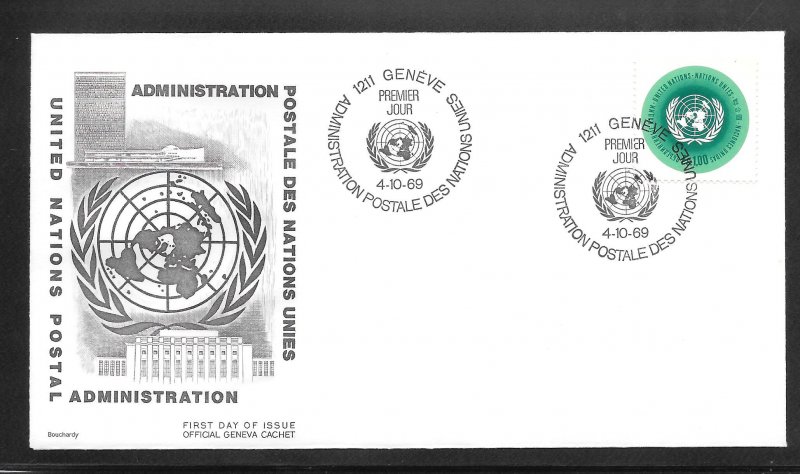 Just Fun Cover United Nations Geneva #11 FDC Bouchardy Cachet (my2456)