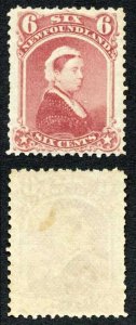 Newfoundland SG39 6c Rose M/M a few rough perfs Cat 20 Pounds