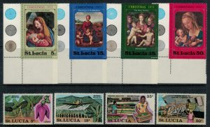 St. Lucia #341-8* NH  CV $2.40  Christmas & Banana industry