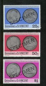 ST VINCENT GRENADINES Sc#81-83 Specimen Set