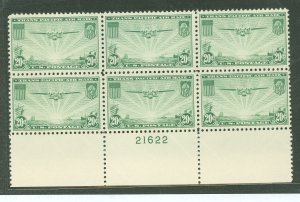 United States #C21 Mint (NH) Plate Block