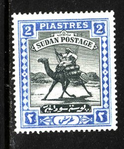 Sudan-Sc #14-unused og hinged 2p ultra & blk-1898-Camels-