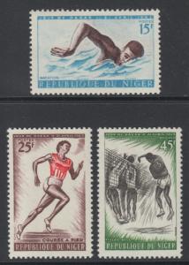 XG-I950 SPORTS - Niger, 1963 Dakar Games, Volley Ball, Swimming MNH Set