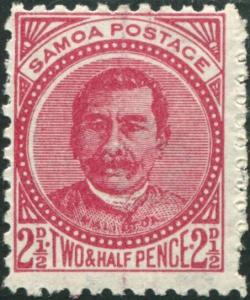 Samoa 1895 SG60a 2½d deep rose-carmine King Malietoa Laupepa MH